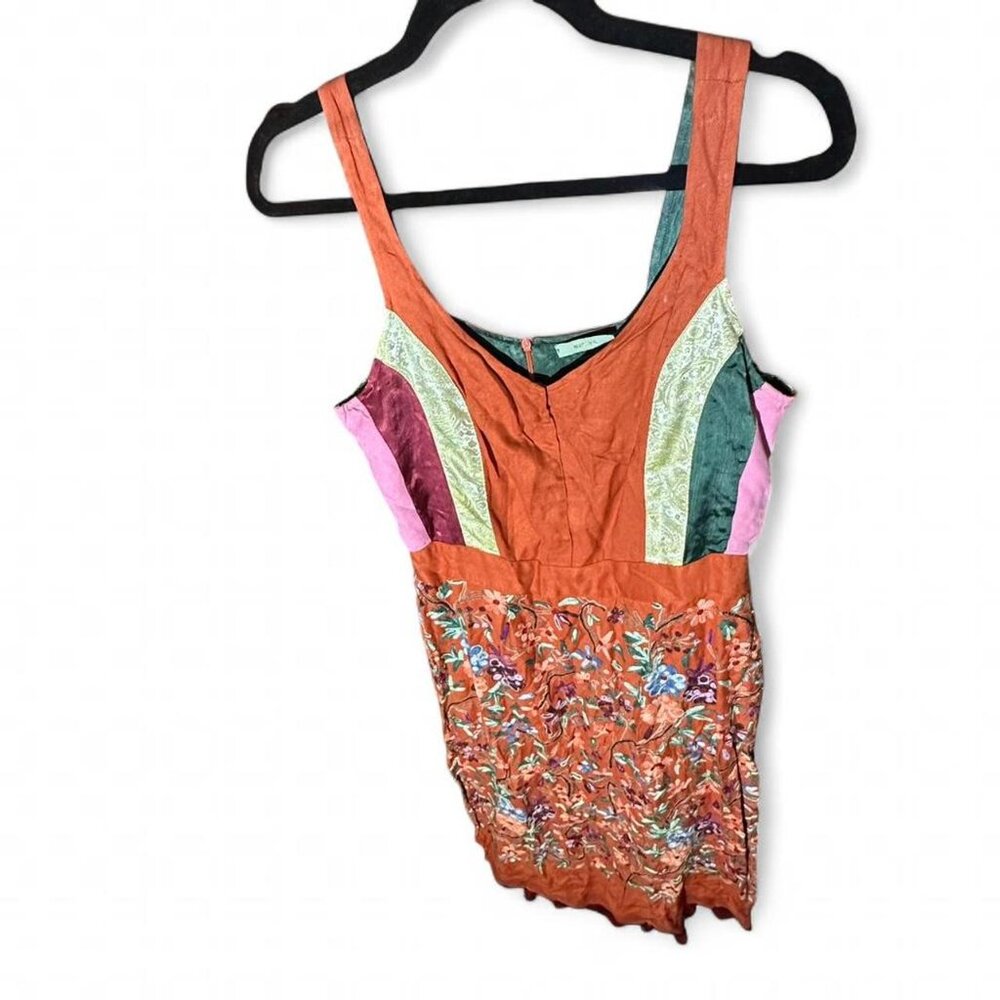 Nataya Floral Embroidered Silk Tassel Dress Large - Picture 7 of 8